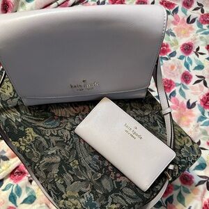 Kate Spade Light Gray Crossbody Bag and Wallet